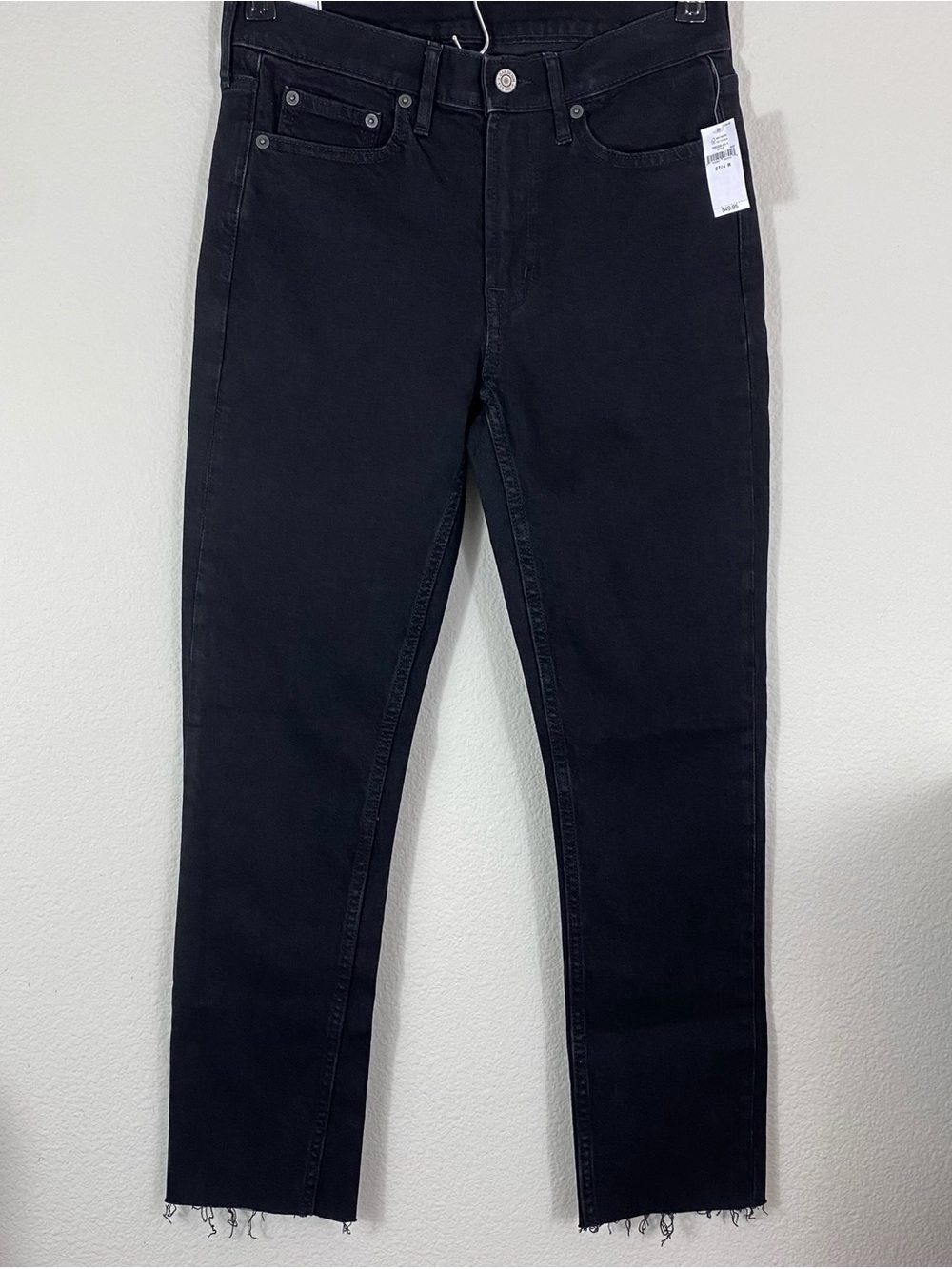 Gap Womens Jeans Size 4 Mid Rise Vintage Slim Raw Hem Black Rinse